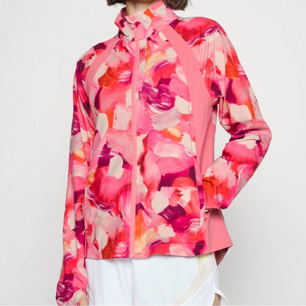 Athleta Pink & Magenta Abstract Print Jacket